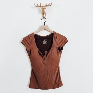 Klassy Network Women's Brown Top Size Small